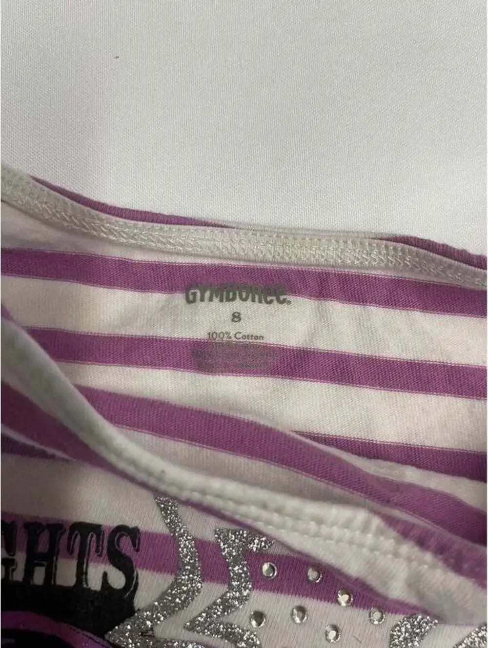 Gymboree Girls Size 8 Purple Striped Camera Fashion Top